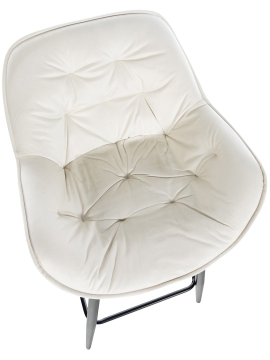 Conjunto de 2 bancos altos Gibson 76 veludo, creme