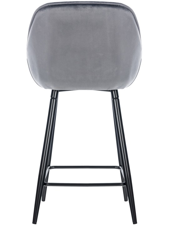 Conjunto de 2 bancos altos Gibson 76 veludo, cinza escuro