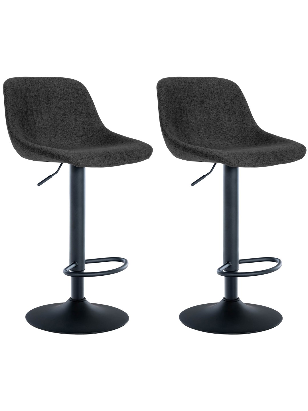 Conjunto de 2 bancos altos em tecido loft, preto