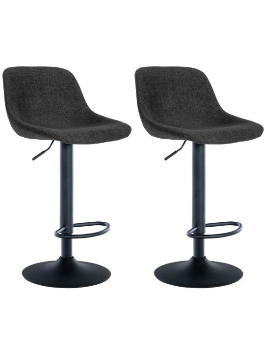 Conjunto de 2 bancos altos em tecido loft, preto