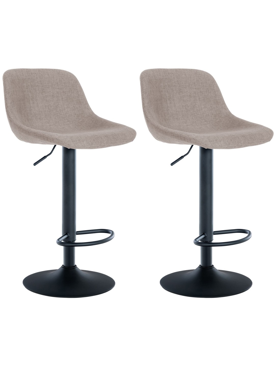 Conjunto de 2 bancos altos em tecido loft, taupe