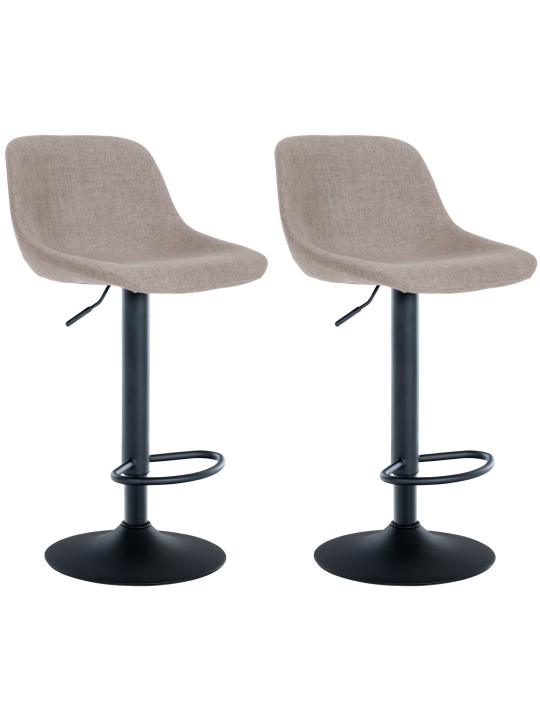 Conjunto de 2 bancos altos em tecido loft, taupe