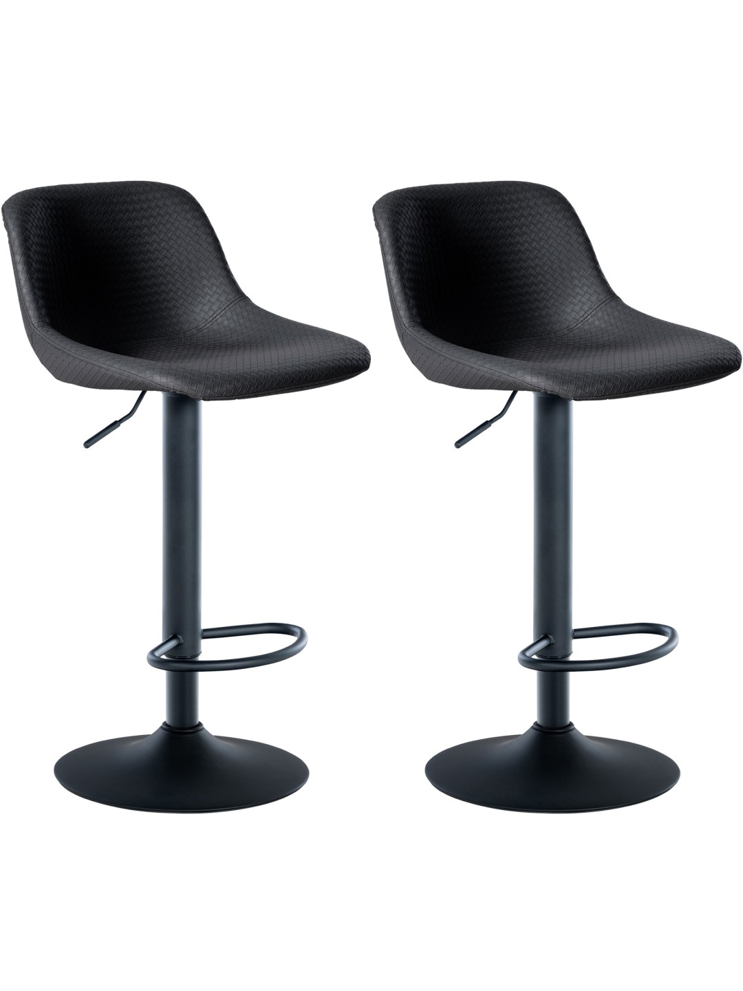 Conjunto de 2 bancos altos Loft em pele sintética, preto