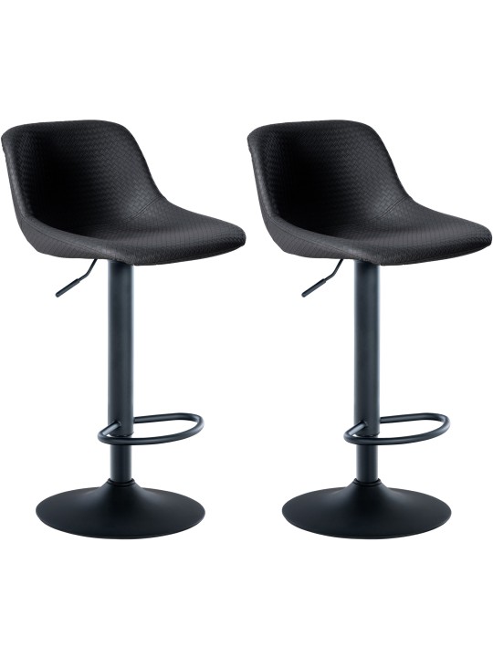 Conjunto de 2 bancos altos Loft em pele sintética, preto