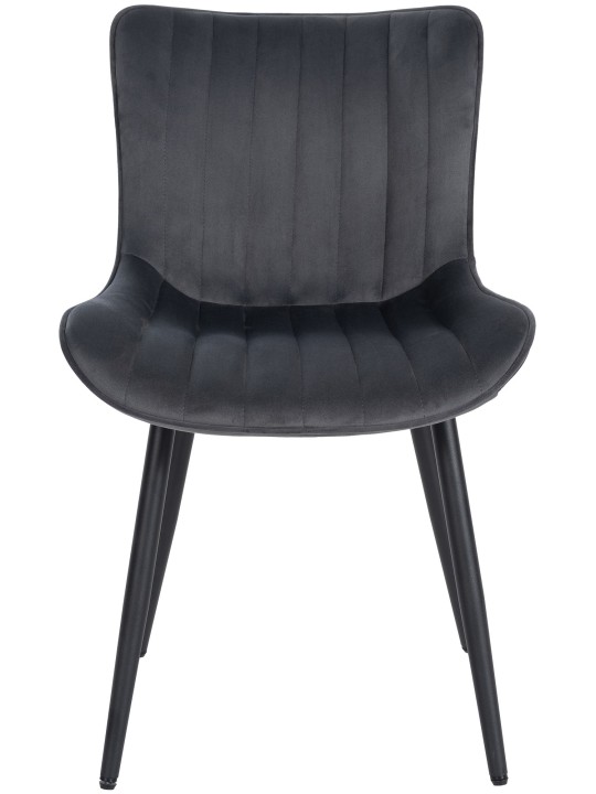 Cadeira larga de veludo, cinza escuro Cadeira larga de veludo, cinza escuro