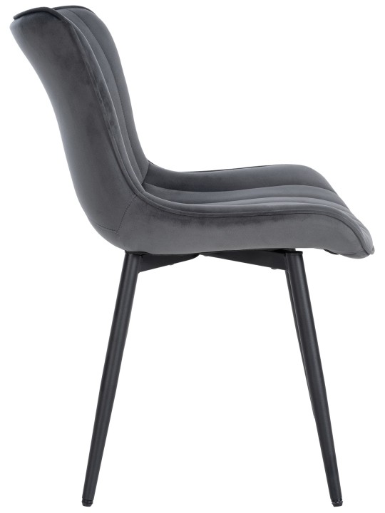 Cadeira larga de veludo, cinza escuro Cadeira larga de veludo, cinza escuro