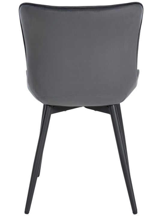 Cadeira larga de veludo, cinza escuro Cadeira larga de veludo, cinza escuro