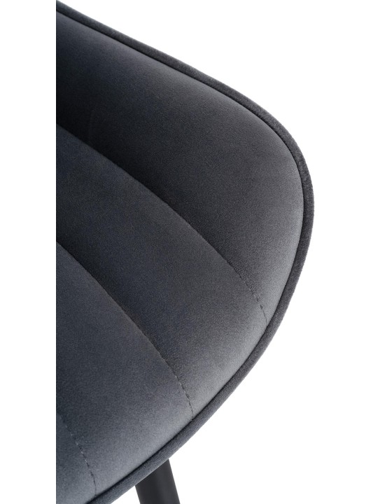 Cadeira larga de veludo, cinza escuro Cadeira larga de veludo, cinza escuro