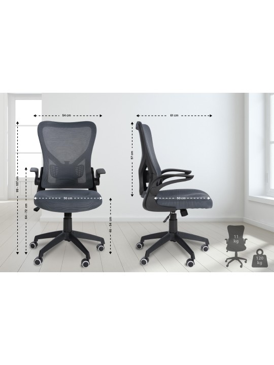 Cadeira de escritório Hudson, cinza