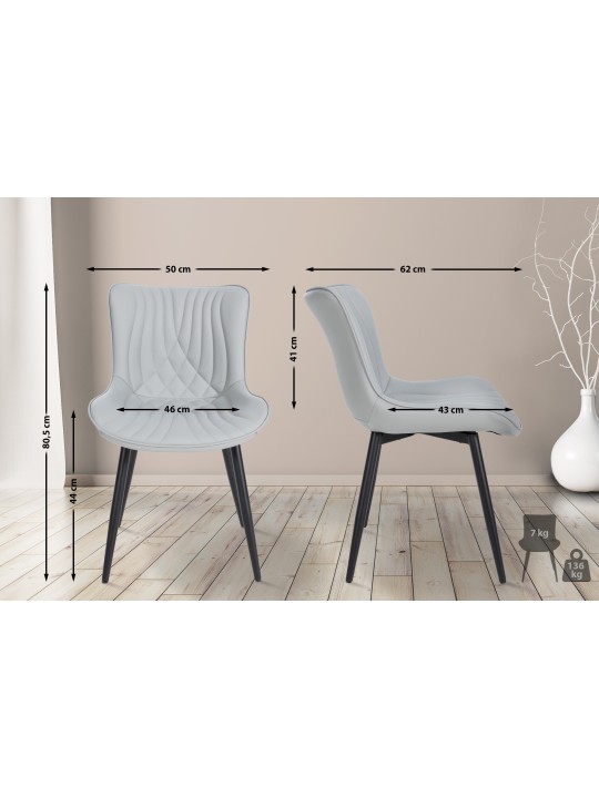 Cadeira de couro sintético Brady, cinza Cadeira de couro sintético Brady, cinza