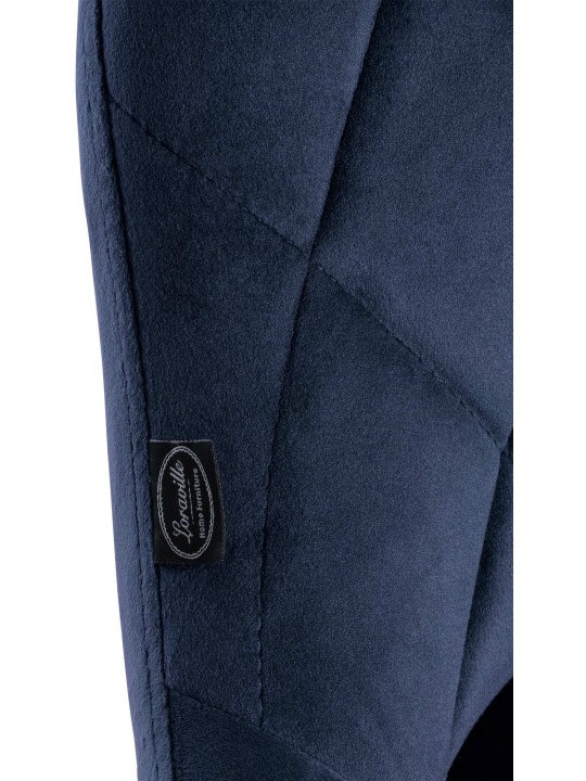 Banqueta alta Lazio veludo cromado, azul