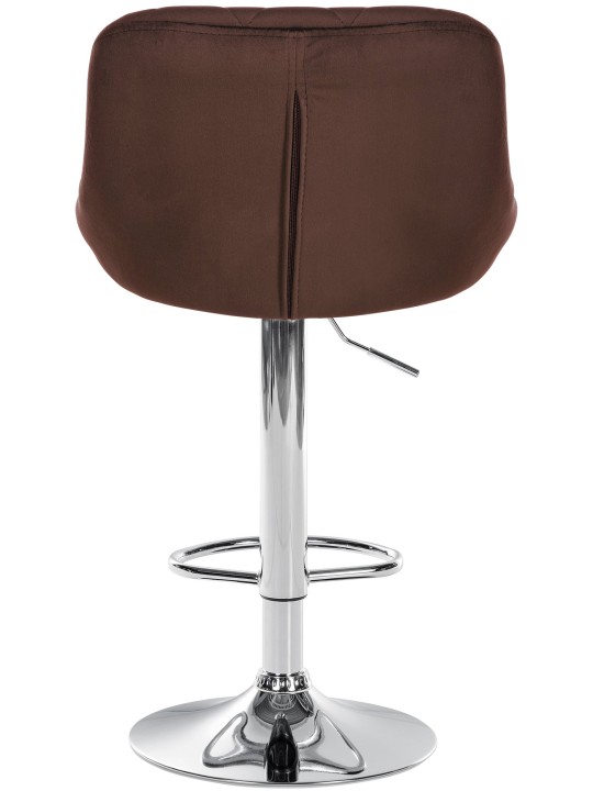 Banqueta alta Lazio veludo cromado, castanho