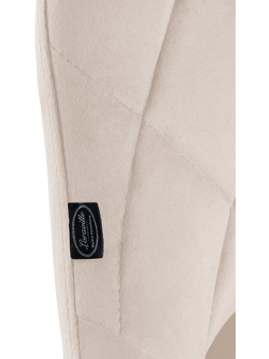 Banqueta alta Lazio veludo cromado, creme