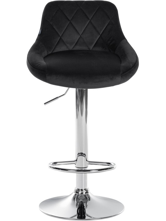 Banqueta alta Lazio veludo cromado, preto