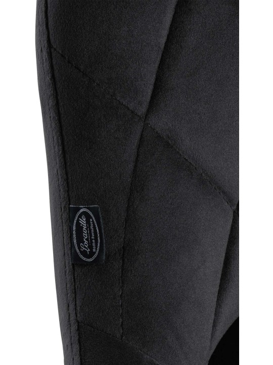 Banqueta alta Lazio veludo cromado, preto