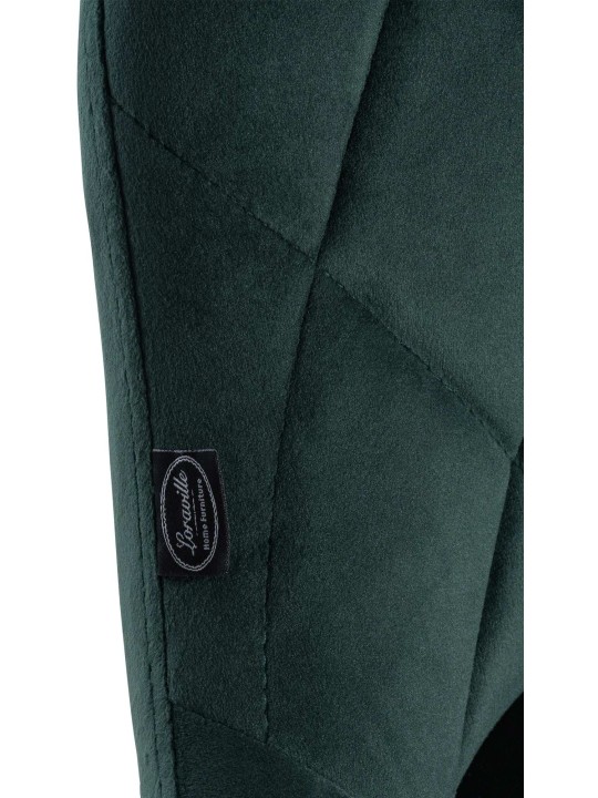Banqueta alta Lazio veludo cromado, verde escuro