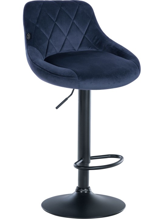 Banqueta alta Lazio veludo, azul