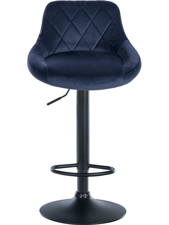 Banqueta alta Lazio veludo, azul