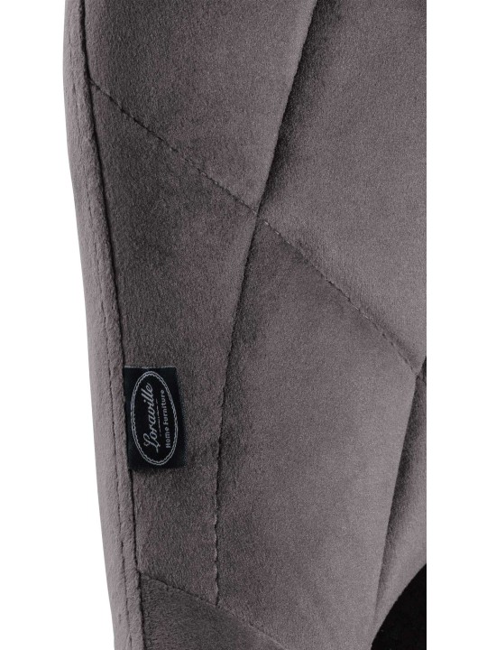 Banqueta alta Lazio veludo, cinza