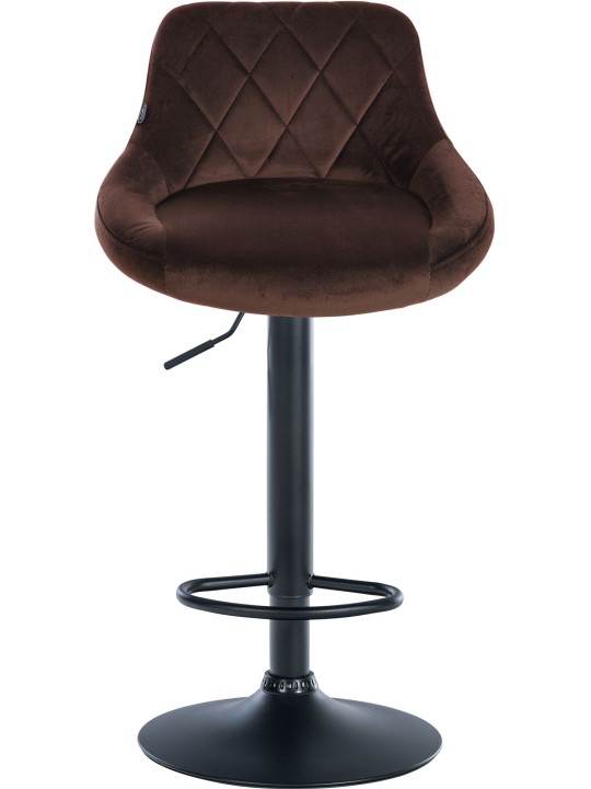 Banqueta alta Lazio veludo, castanho