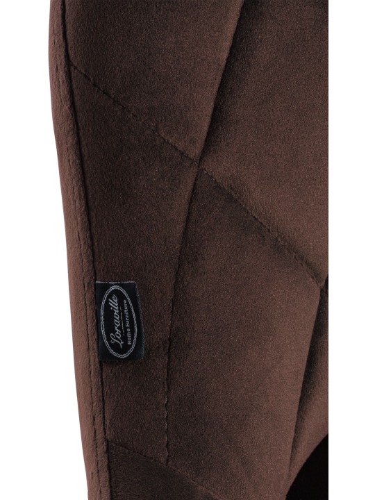 Banqueta alta Lazio veludo, castanho