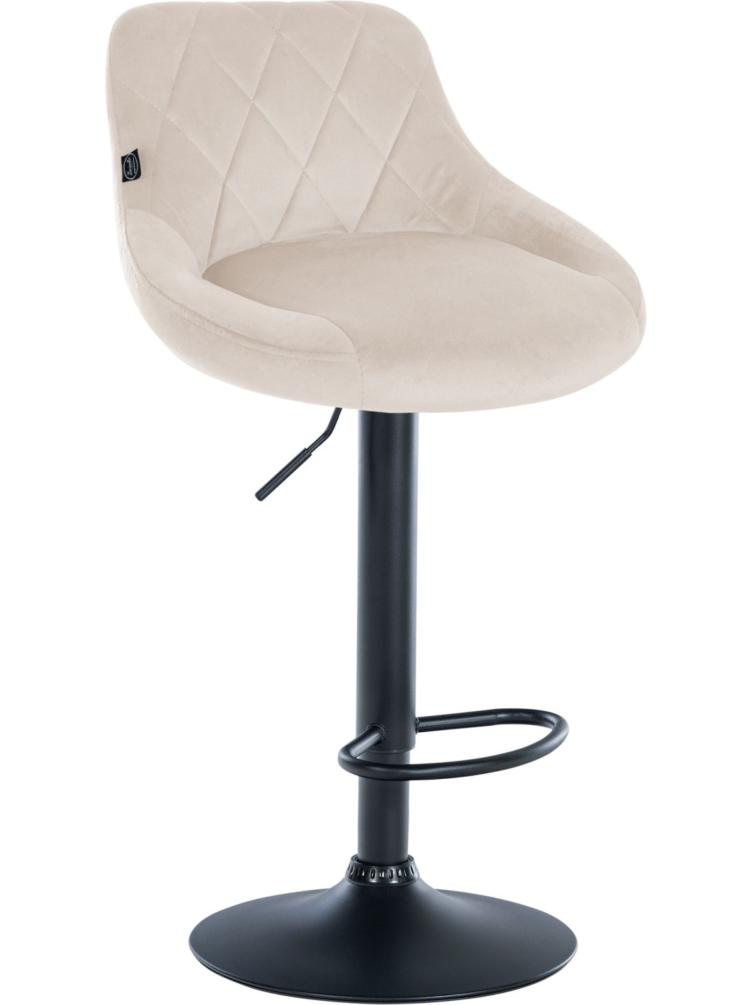 Banqueta alta Lazio veludo, creme