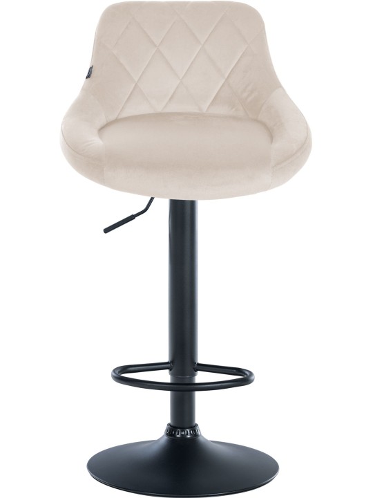 Banqueta alta Lazio veludo, creme