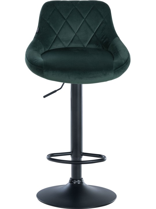 Banqueta alta Lazio veludo, verde escuro