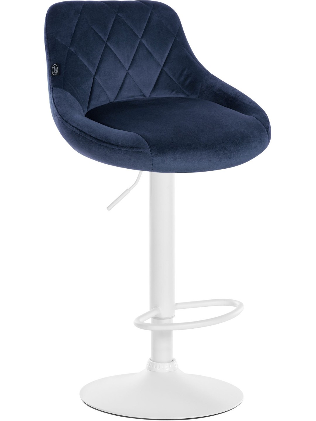 Banqueta alta Lazio veludo, azul