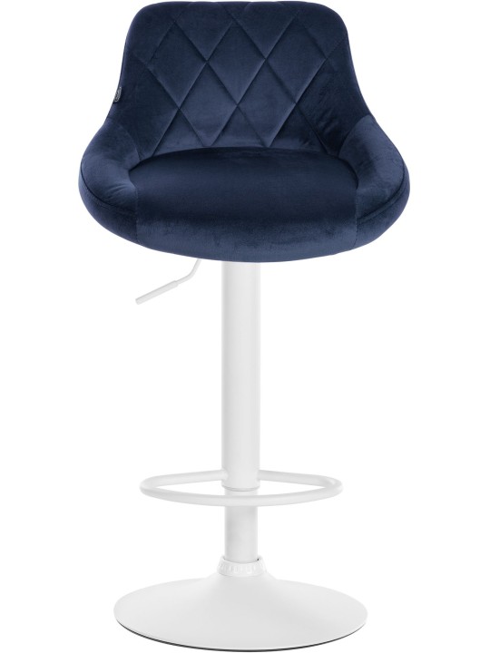 Banqueta alta Lazio veludo, azul