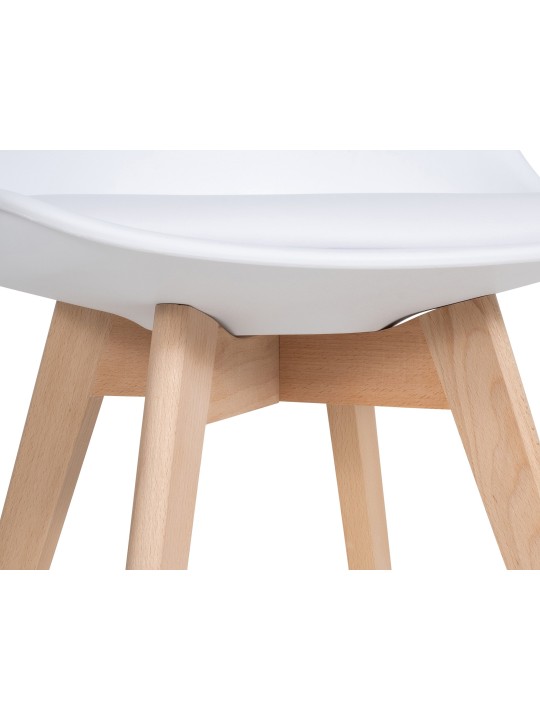 Conjunto de 6 cadeiras de jantar Ramsey, branco