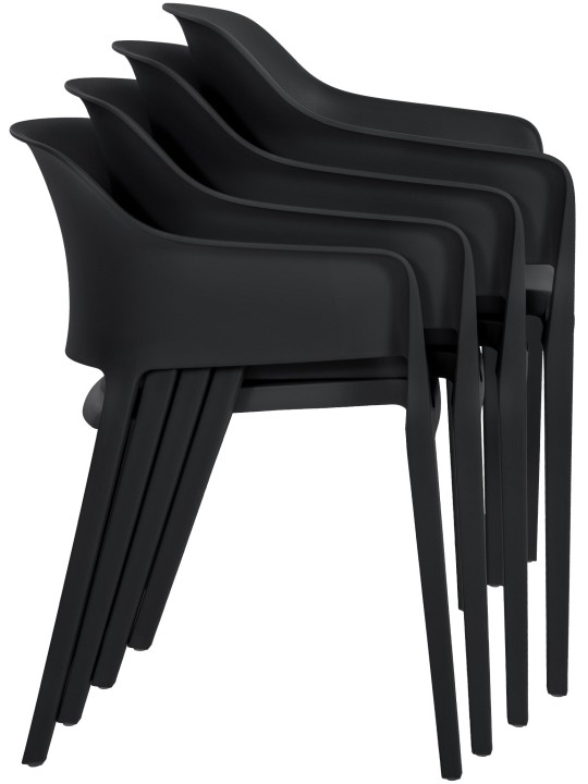 Cadeira empilhável Puebla, preto