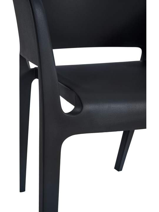 Cadeira empilhável Puebla, preto