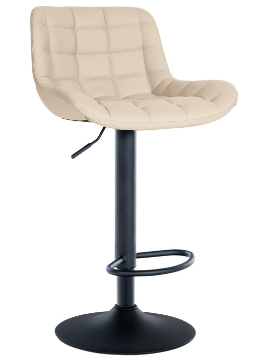 Banqueta alta Tover couro sintético, creme