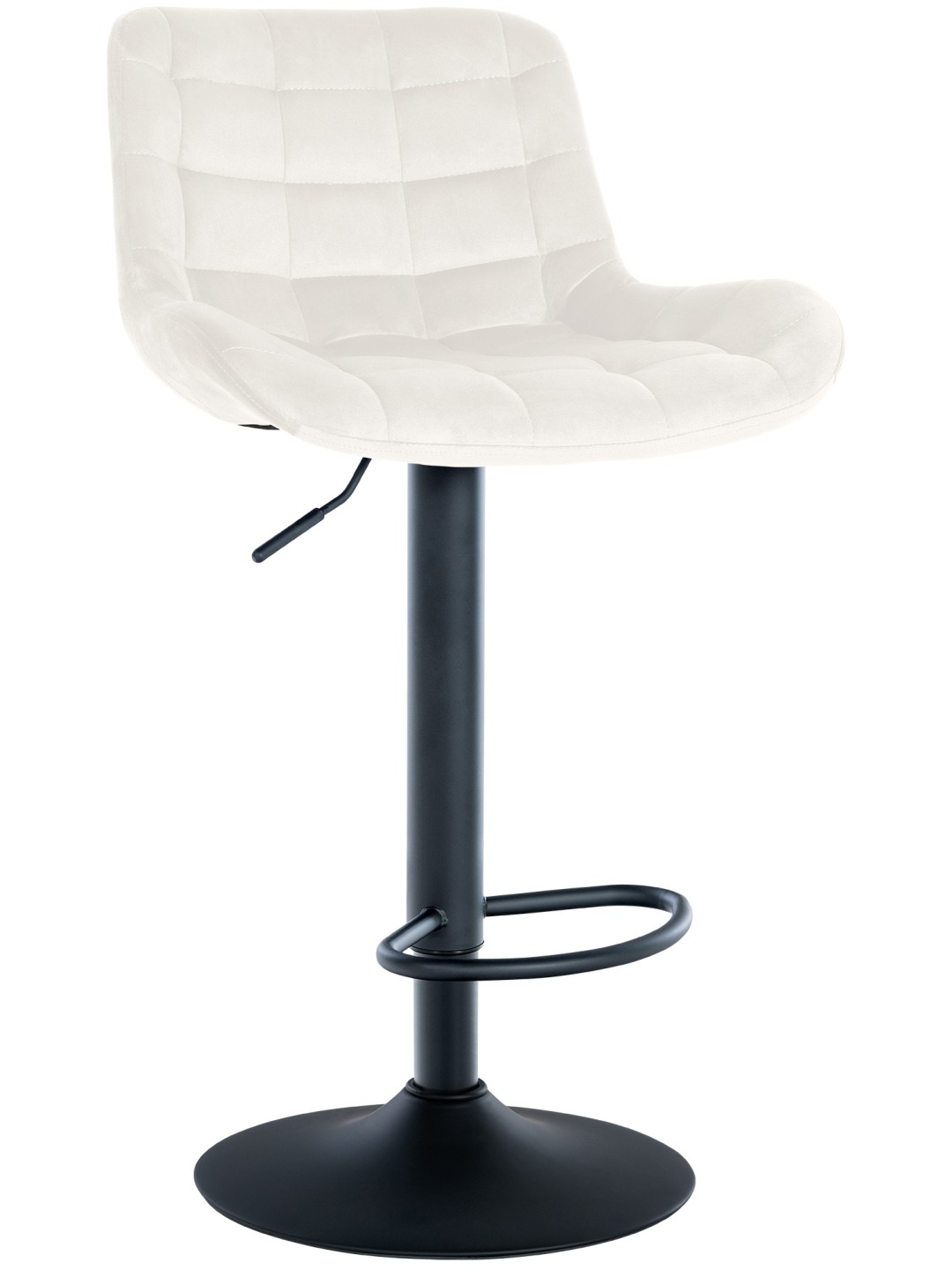 Banqueta alta Tover veludo, creme