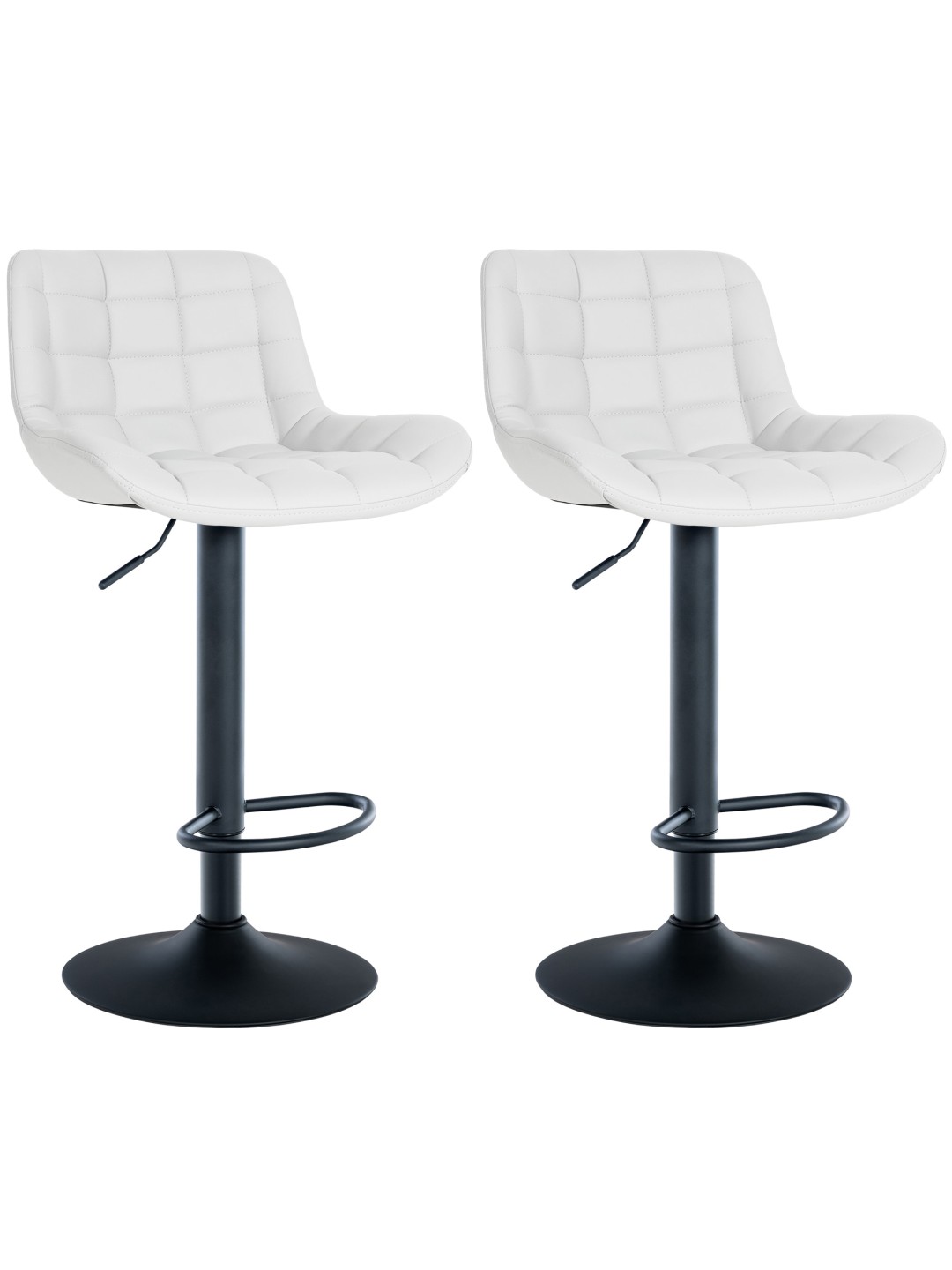 Conjunto de 2 bancos altos Tover em pele sintética, branco