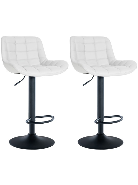 Conjunto de 2 bancos altos Tover em pele sintética, branco Conjunto de 2 bancos altos Tover em pele sintética, branco