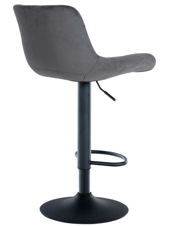 Conjunto de 2 bancos altos Tover veludo, cinza escuro