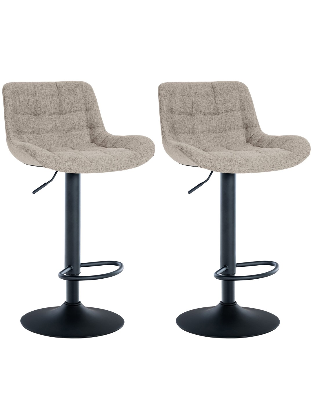 Conjunto de 2 bancos altos em tecido Tover, taupe