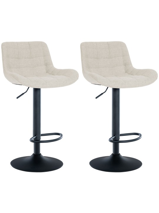 Conjunto de 2 bancos altos em tecido Tover, creme Conjunto de 2 bancos altos em tecido Tover, creme