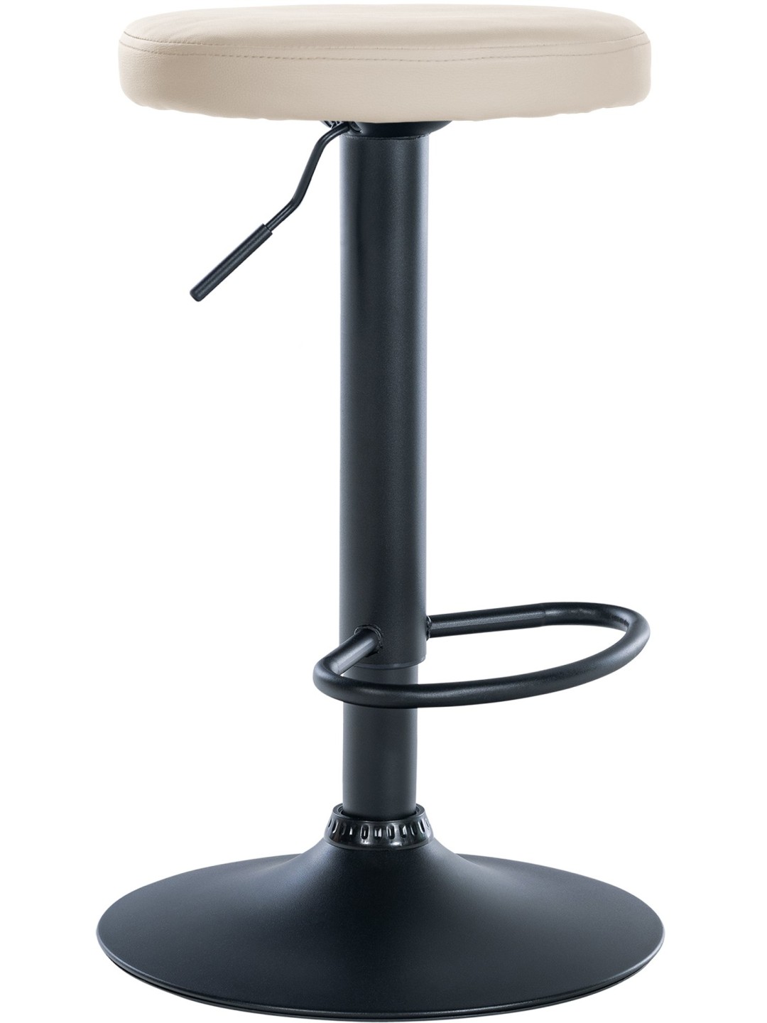 Banqueta alta Ponte couro sintético, creme