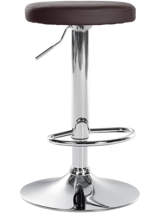 Banqueta alta Ponte couro sintético cromado, castanho