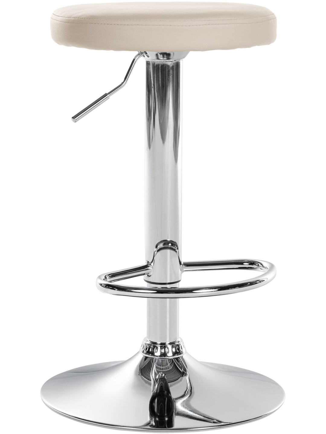 Banqueta alta Ponte couro sintético cromado, creme