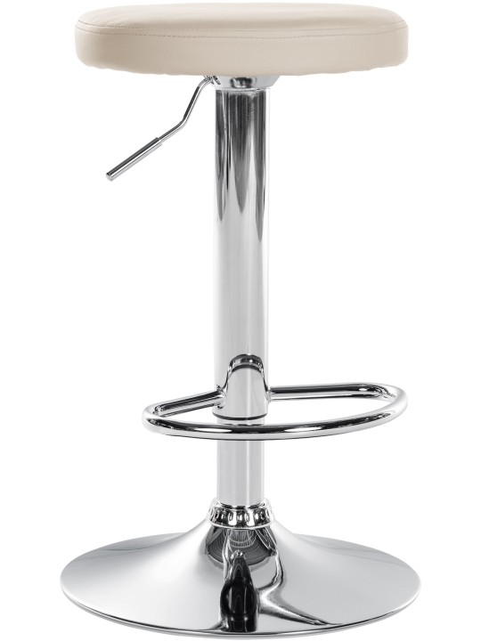 Banqueta alta Ponte couro sintético cromado, creme