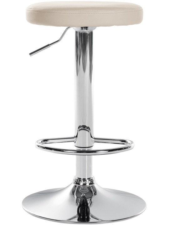 Banqueta alta Ponte couro sintético cromado, creme