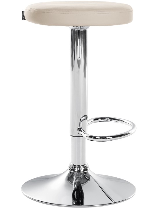 Banqueta alta Ponte couro sintético cromado, creme