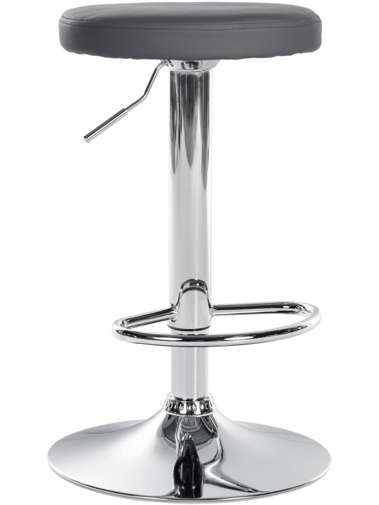 Banqueta alta Ponte couro sintético cromado, cinza Banqueta alta Ponte couro sintético cromado, cinza