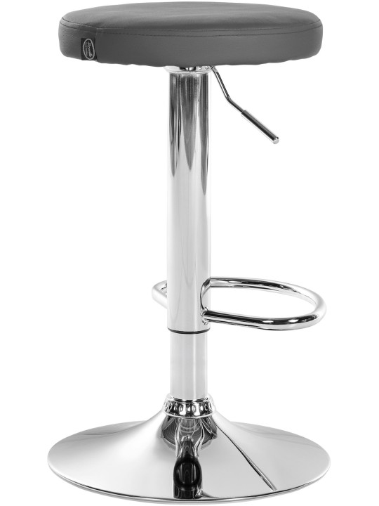 Banqueta alta Ponte couro sintético cromado, cinza Banqueta alta Ponte couro sintético cromado, cinza