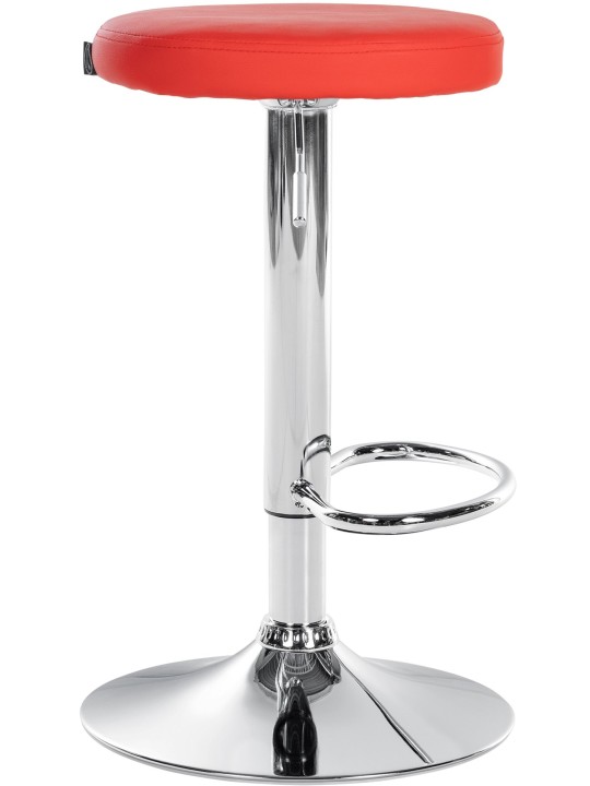 Banqueta alta Ponte couro sintético cromado, vermelho Banqueta alta Ponte couro sintético cromado, vermelho