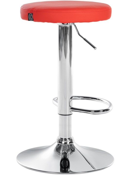 Banqueta alta Ponte couro sintético cromado, vermelho Banqueta alta Ponte couro sintético cromado, vermelho